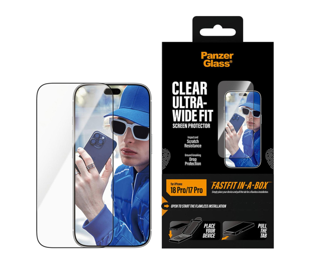 PanzerGlass Ultra-Wide Fit (Fastfit) do iPhone 18 Pro / 17 Pro - 1603992 - zdjęcie